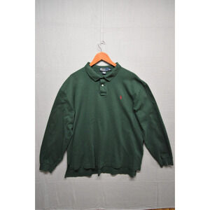 Polo Ralph Lauren Men’s XXL Long Sleeve Polo Shirt Green 100% Cotton